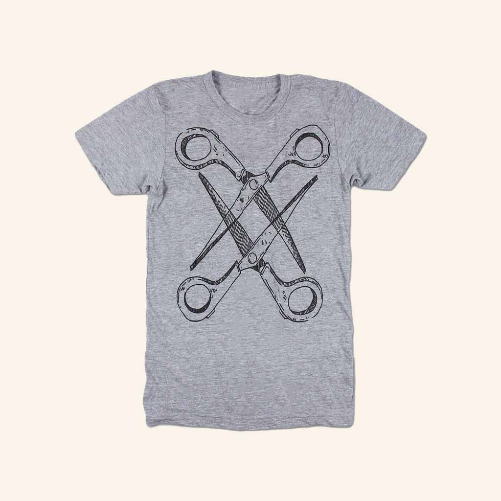 Autostraddle Merch Basic Scissoring Grey T-Shirt Birthday Presents For Him Autostraddle Merch Basic Scissoring Grey T-Shirt Birthday Presents For Him