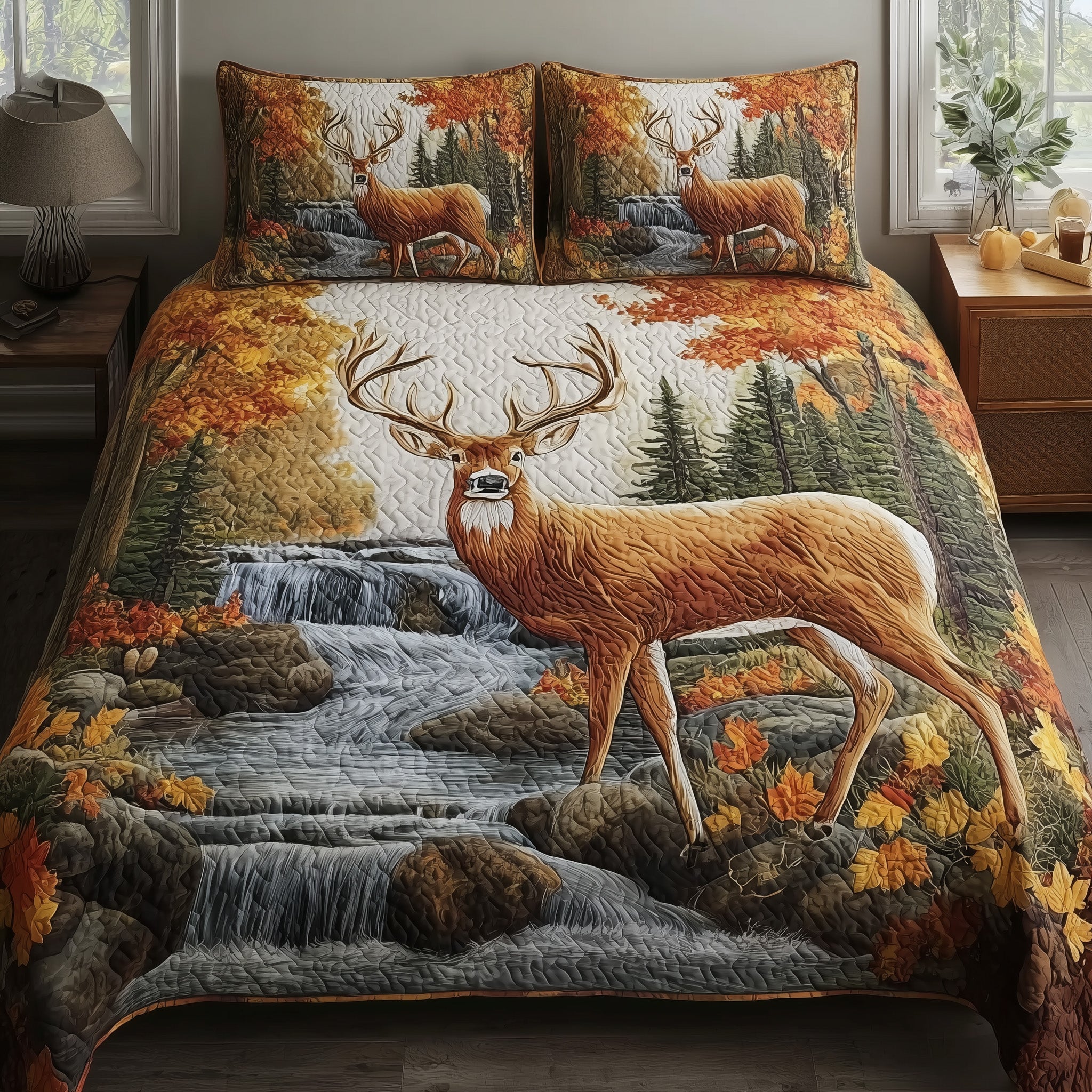 Autumn Antlers Quilted Bedding Set Ultimate Comfort