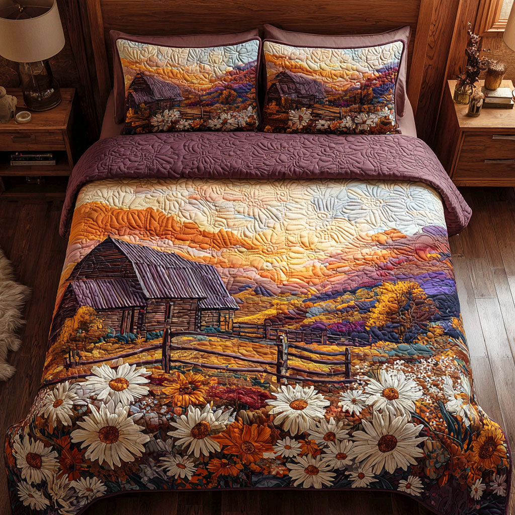 Autumn Barn Quilted Bedding Set Cute Room Decor Presents For Flower Lovers
