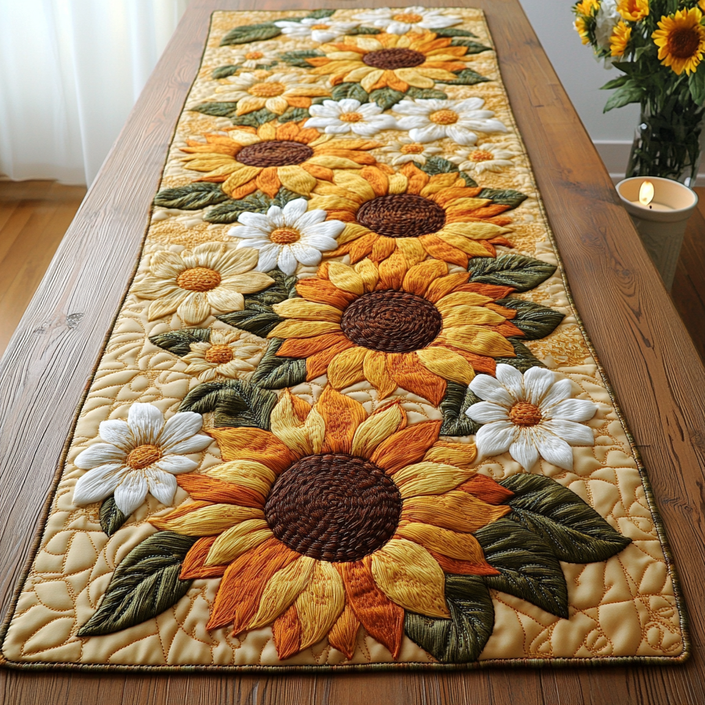 Autumn Beauty Quilted Table Runner Summer Table Runner Great Gifts For Mom