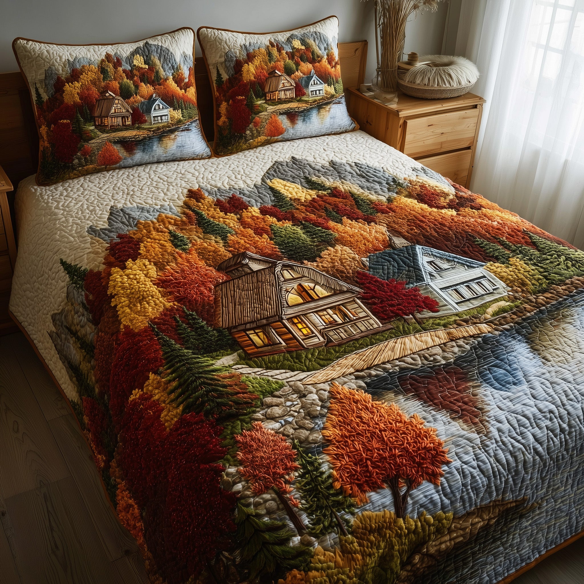 Autumn Bliss Quilted Bedding Set For Kids