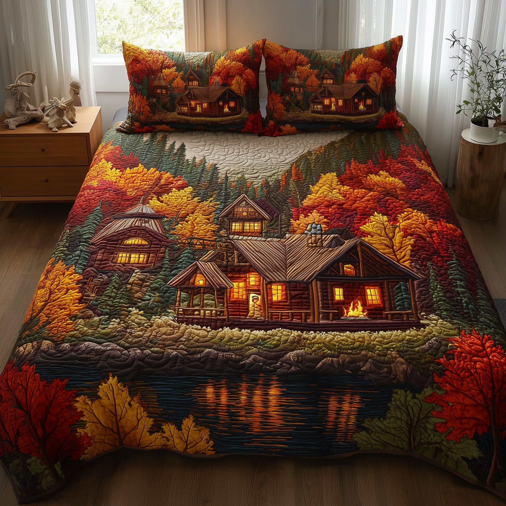 Autumn Bliss Quilted Bedding Set For Women