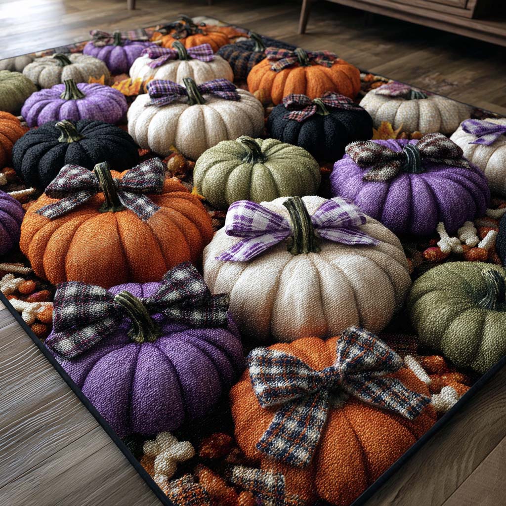 Autumn Bow Patch Area Rug Living Room Rugs Useful Gift for Mom