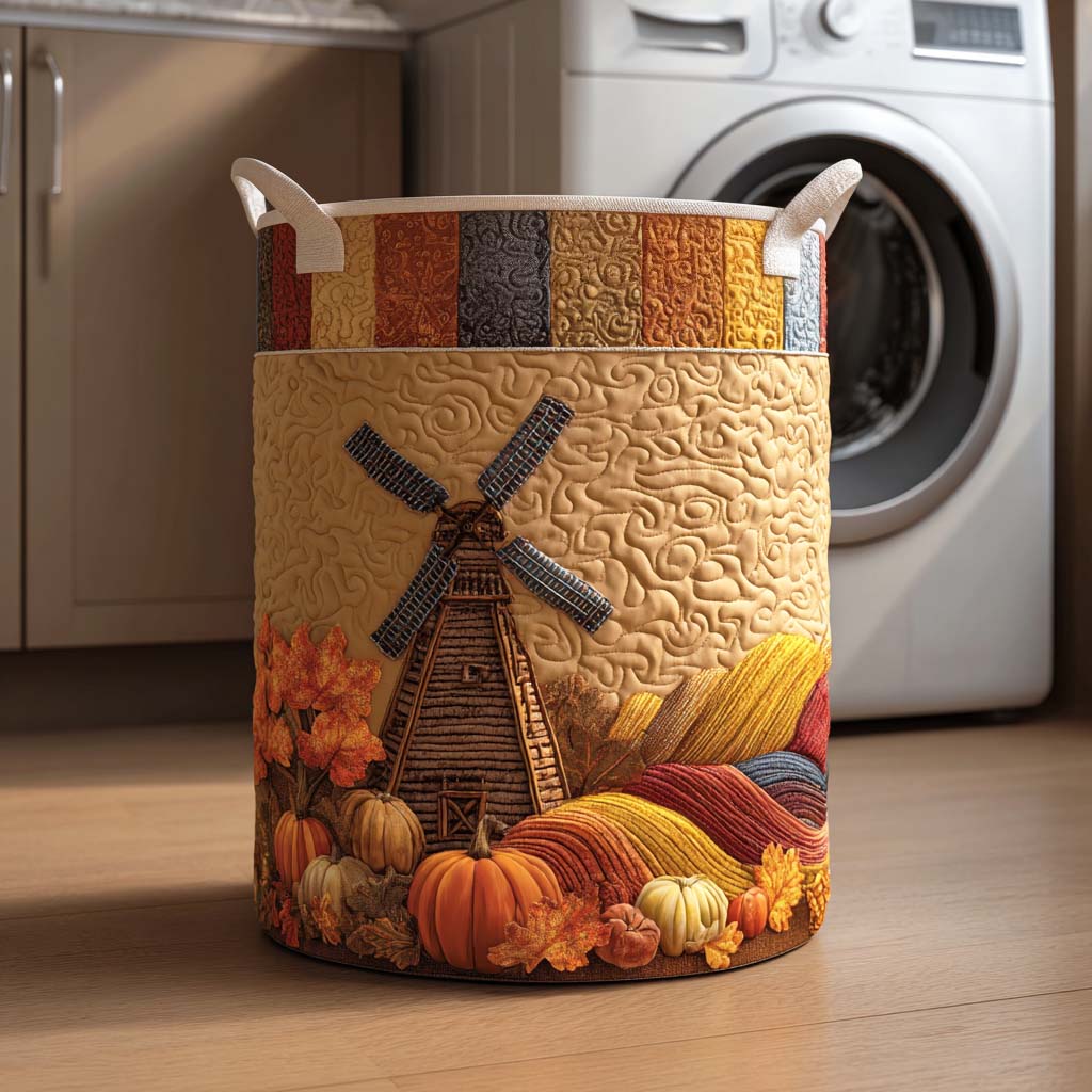 Autumn Breeze Fields Quilted Laundry Basket Father's Day Merch Gift
