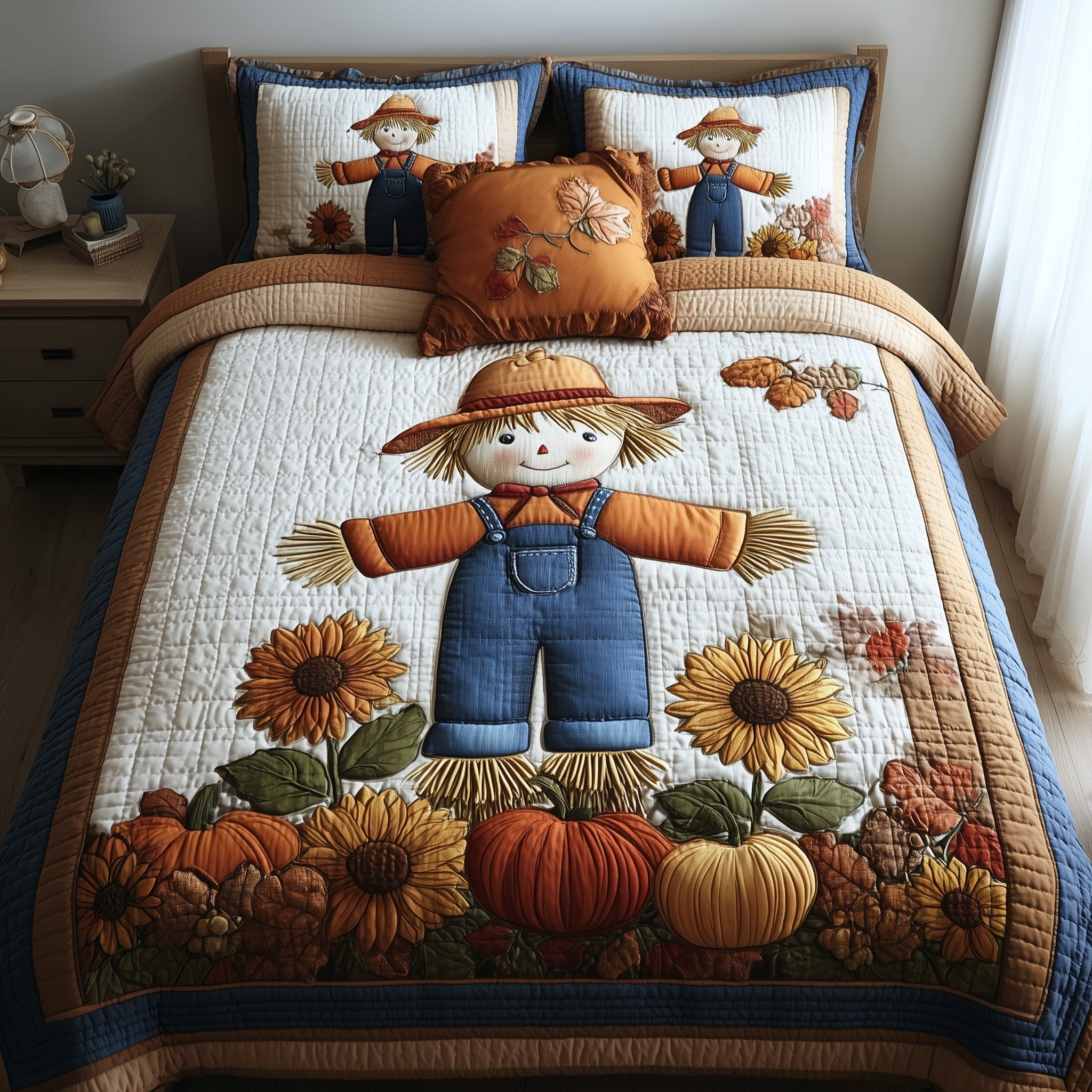 Autumn Breeze Quilted Bedding Set Anniversary Gift