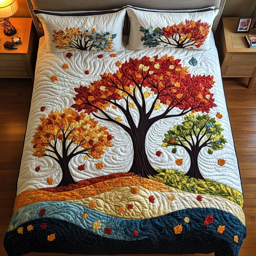 Autumn Breeze Quilted Bedding Set Bedroom Decor Cute Fall Gift Ideas