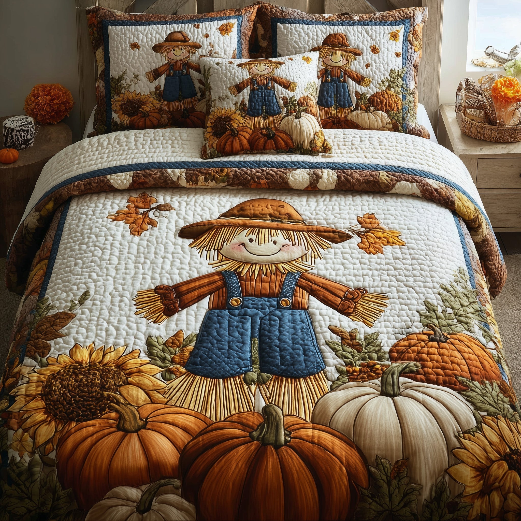 Autumn Breeze Quilted Bedding Set Duvet Cover Bedspread Autumn Gifts For Siblings