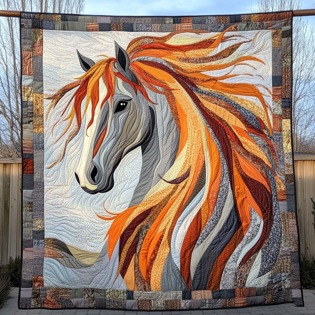 Autumn Breeze Quilted Blanket Luxury Gifts For Horse Lovers