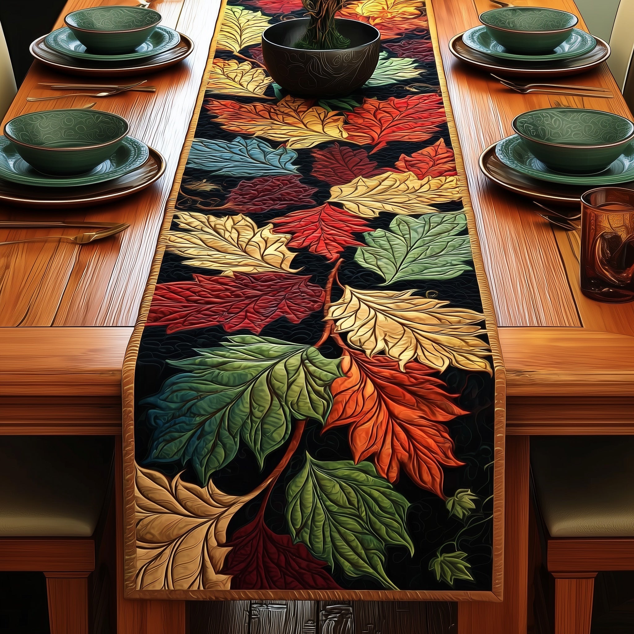 Autumn Breeze Quilted Table Runner Christmas Table Runner Gift Idea