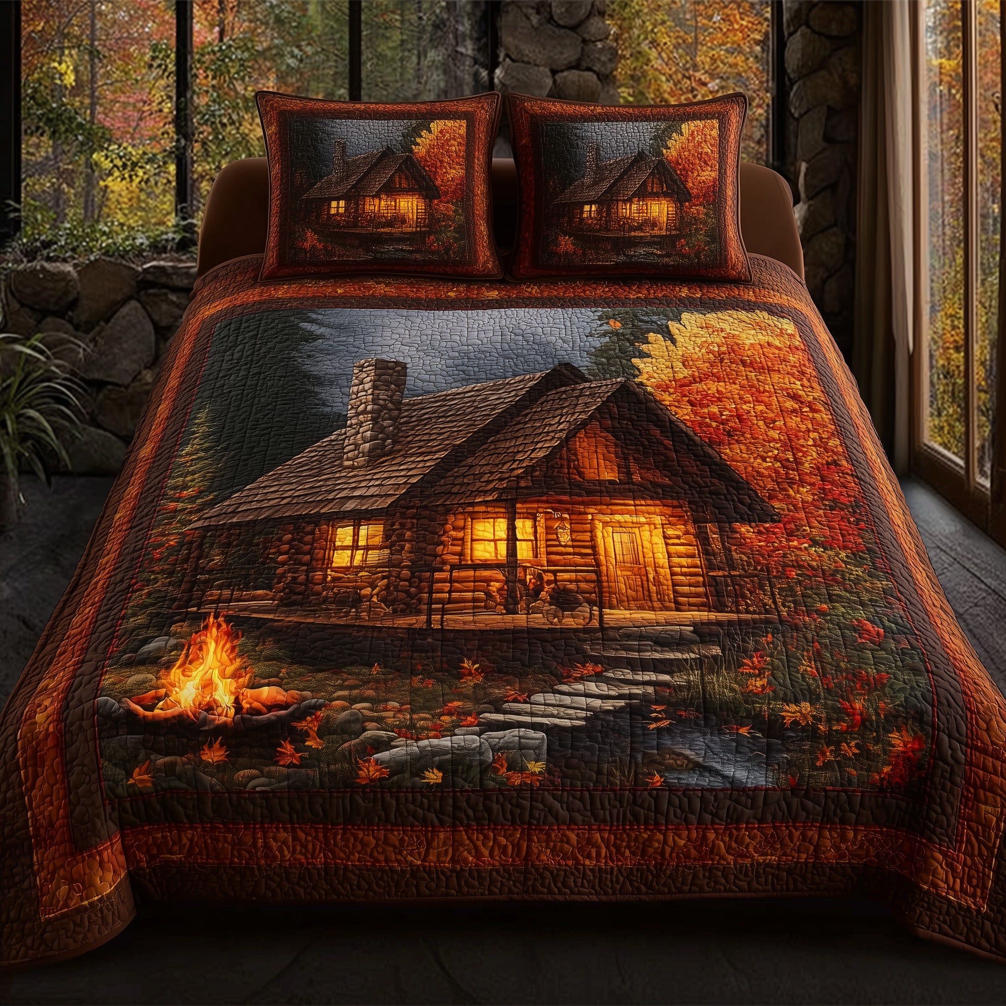 Autumn Cabin Quilted Bedding Set All-Season