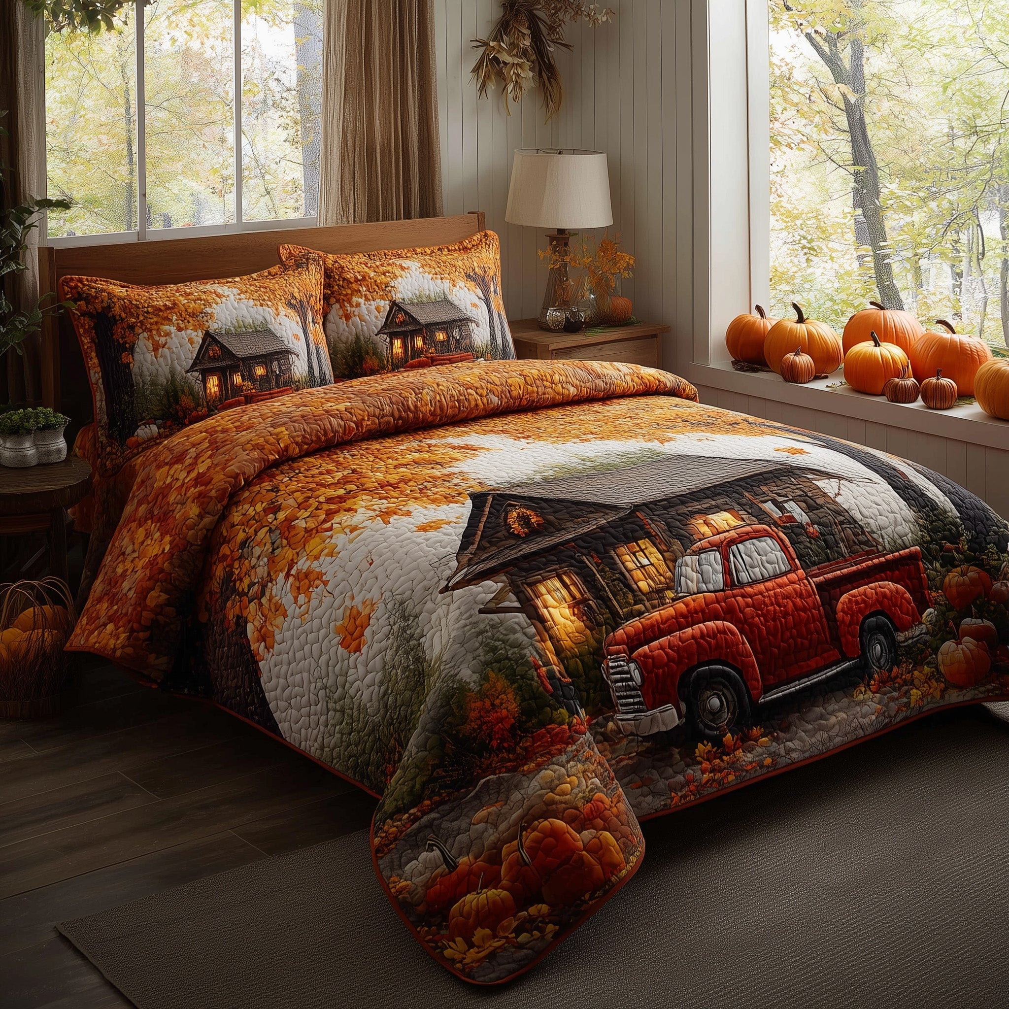 Autumn Cabin Quilted Bedding Set Ultimate Comfort