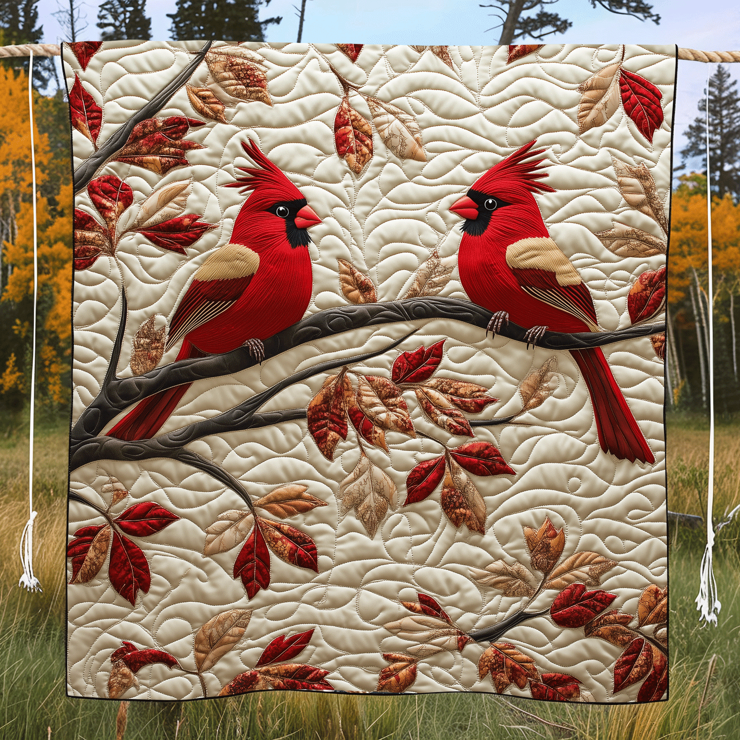 Autumn Cardinal Quilted Blanket Cardinal Gifts For Mom
