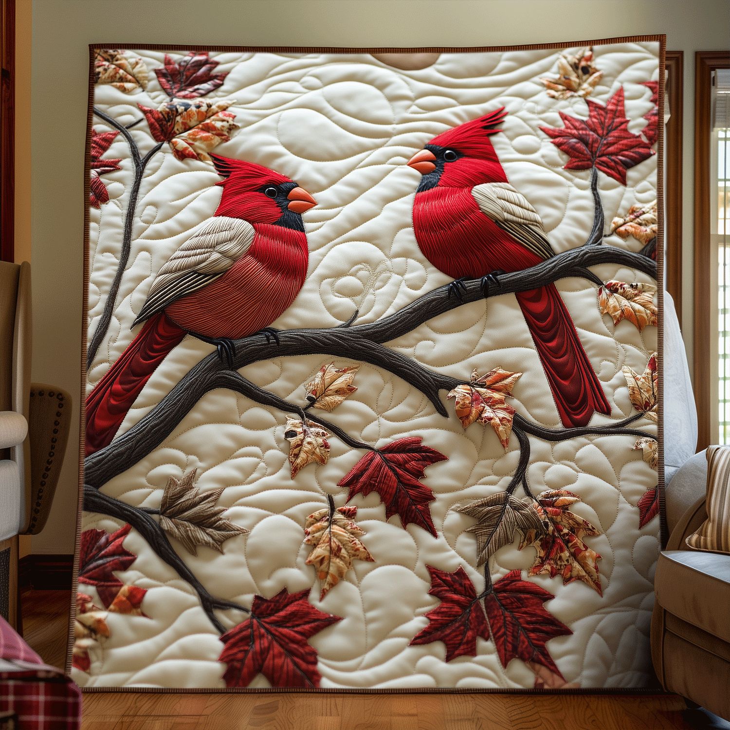 Autumn Cardinal Quilted Blanket Cardinal Gifts For Mom