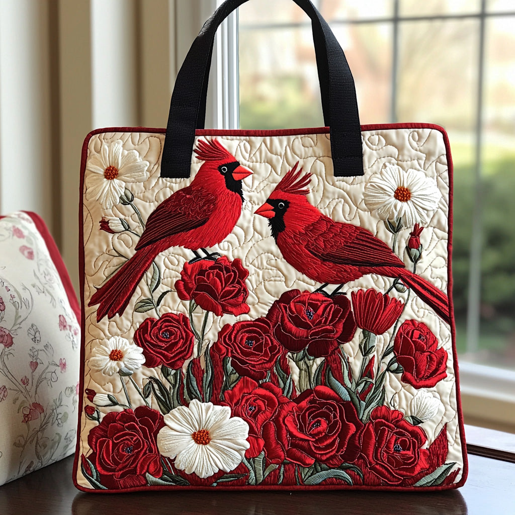 Autumn Cardinal Quilted Tote Bag Cardinal Themed Gifts
