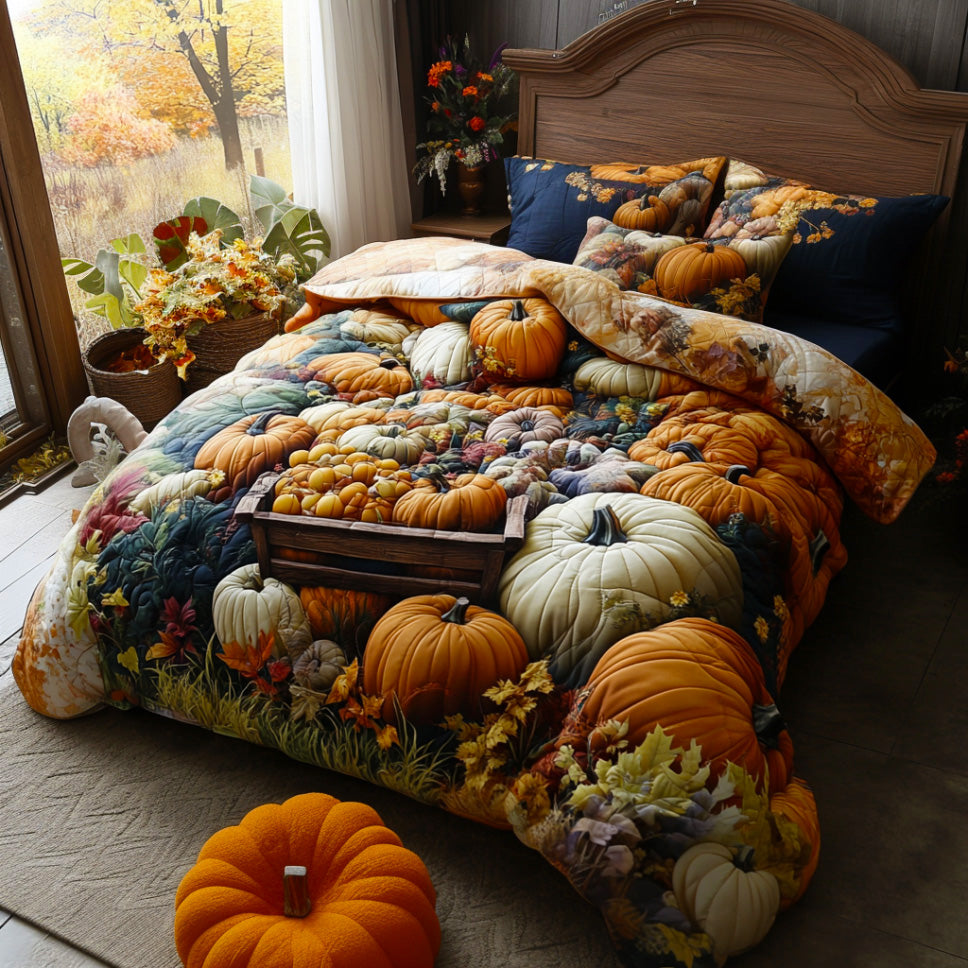 Autumn Carve Quilted Bedding Set Cool Bedroom Decor Good Fall Gifts