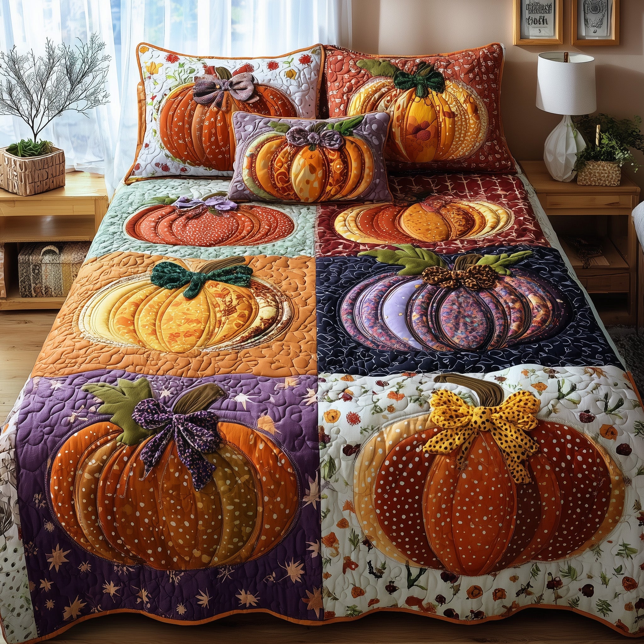 Autumn Charm Quilted Bedding Set For Men