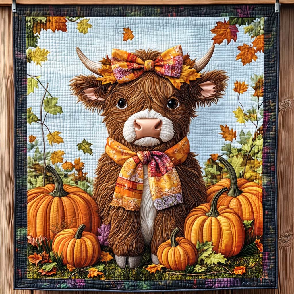 Autumn Charm Quilted Blanket Cow Gifts For Cow Loversr