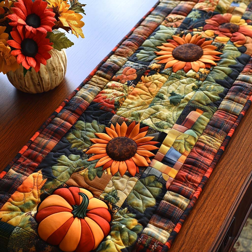 Autumn Charm Quilted Table Runner Fall Table Cover Birthday Gifts For Friends