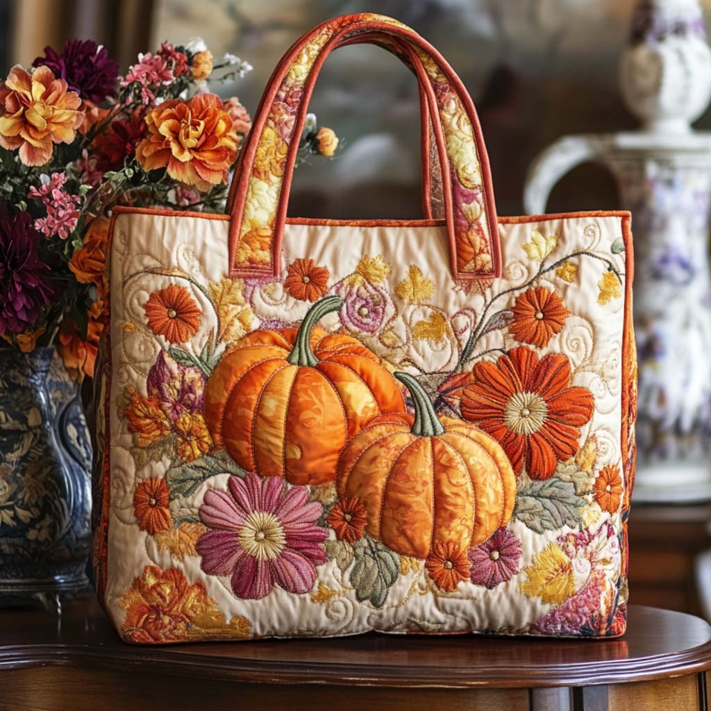 Autumn Charm Quilted Tote Bag Autumn Themed Gifts