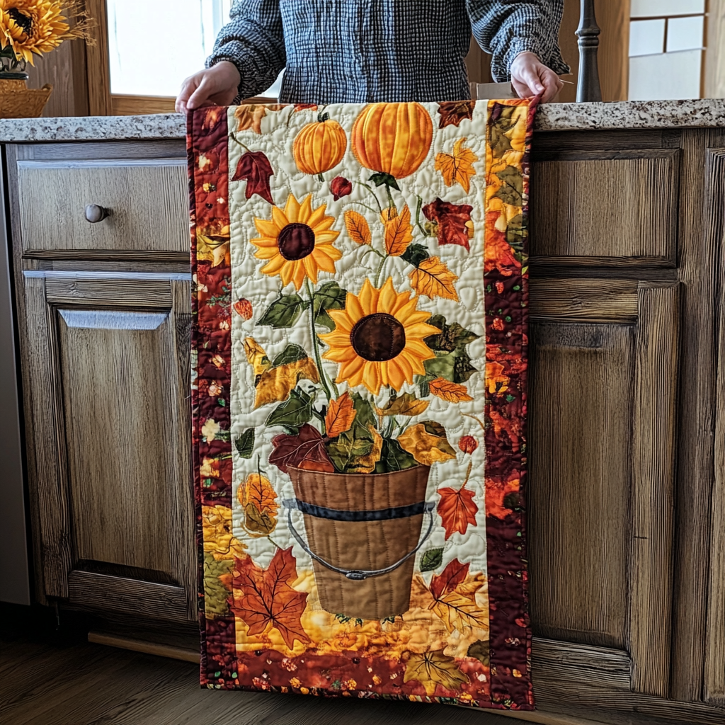 Autumn Colors Shine Quilted Table Runner Autumn Table Runner Useful Gifts For Mom
