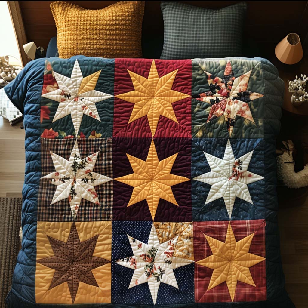 Autumn Constellation Quited Bedding Set Trendy Bedding Merch for Modern Homes