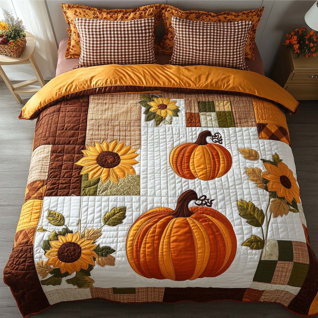 Autumn Cozy Dreams Quilted Bedding Set Thoughtful Bedroom Gift Idea for Any Occasion
