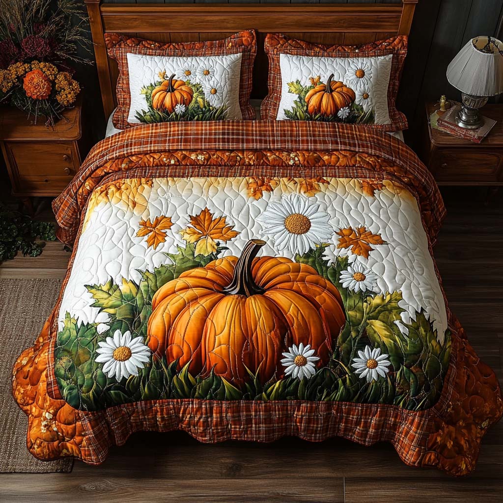 Autumn Cozy Haven Quilted Bedding Set Bedroom Decorations Cute Fall Gifts For Girlfriend