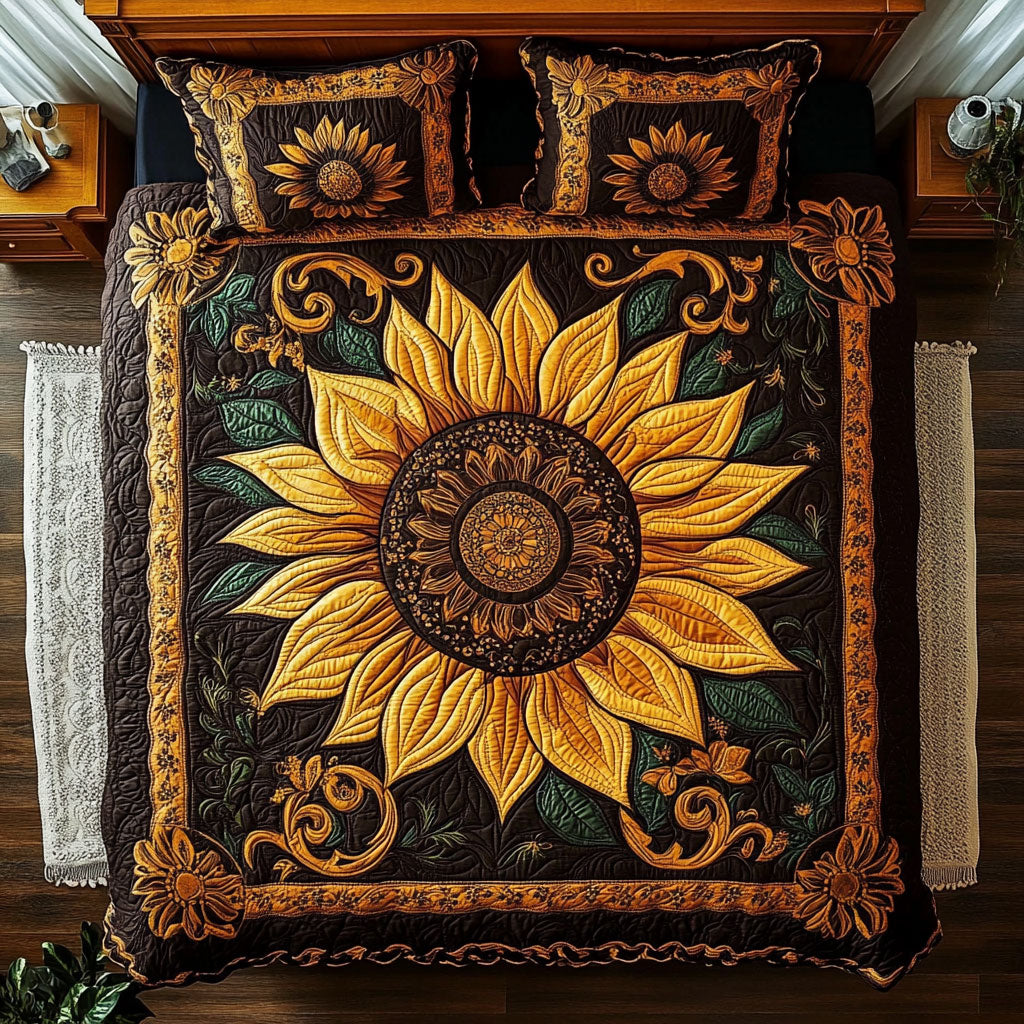 Autumn Crown Quilt Bedding Set King Comforter Fall Gift for Families