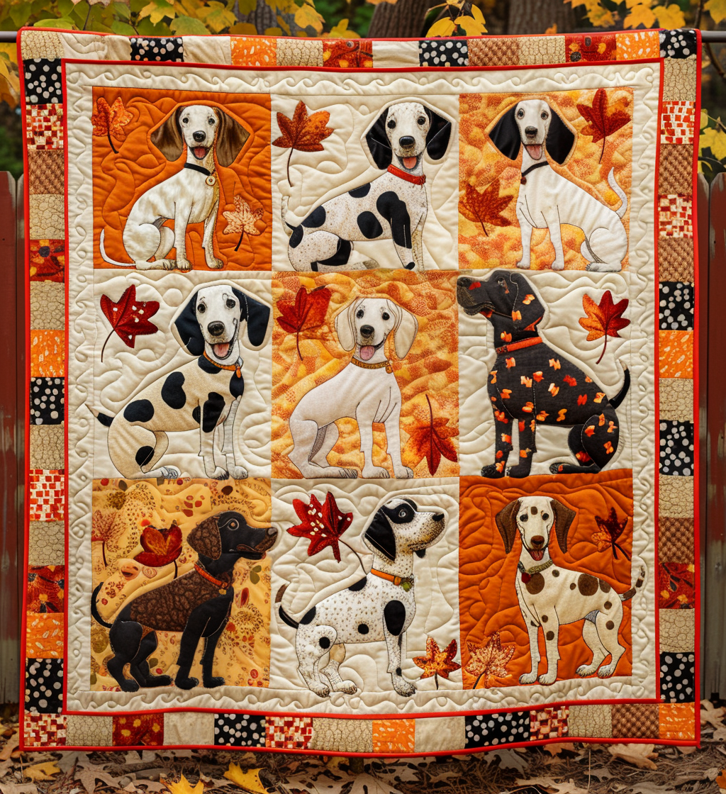 Autumn Dalmatian Quilted Blanket Christmas Gifts For Pug Lovers