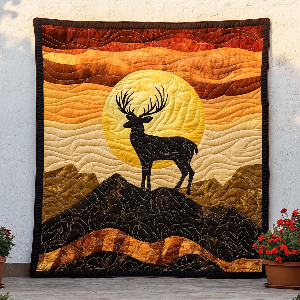 Autumn Deer Trail Quilted Blanket Sofa Couch Throw Blanket Cool Gifts For Deer Lovers