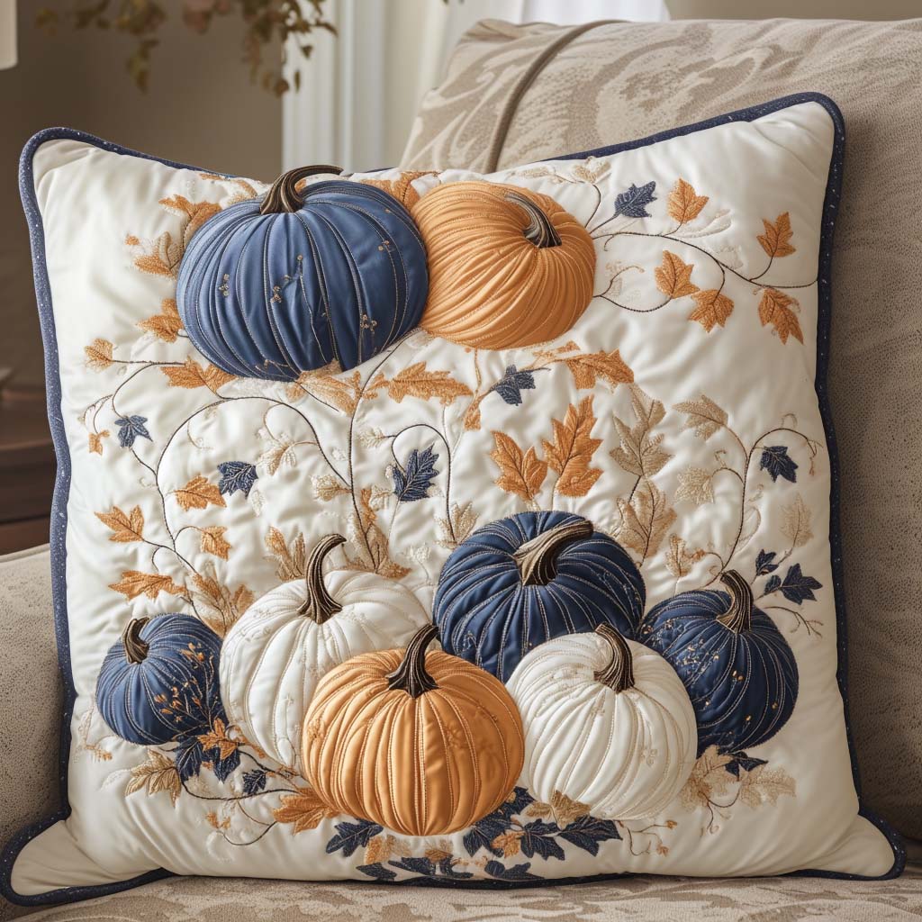 Autumn Delight Quilted Pillow Case Decorative Fall Pillow Covers Family Gift Ideas