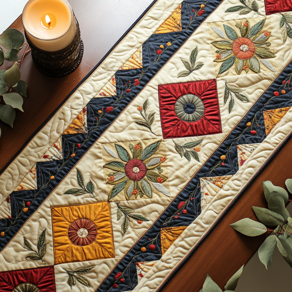 Autumn Delight Quilted Table Runner Dining Room Table Decor Ideas Native American Gifts