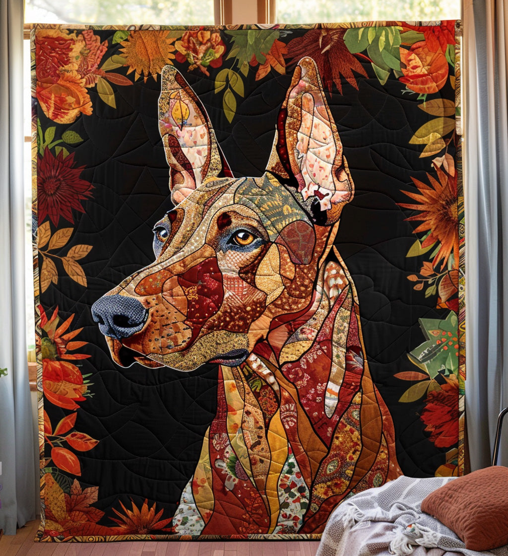 Autumn Doberman Bliss Quilted Blanket Xmas Present For Dog Lovers