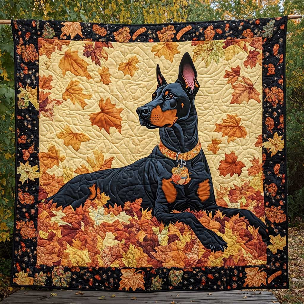 Autumn Doberman Quilt Blanket Large Sofa Throws Mother'sDay Gifts From Daughter