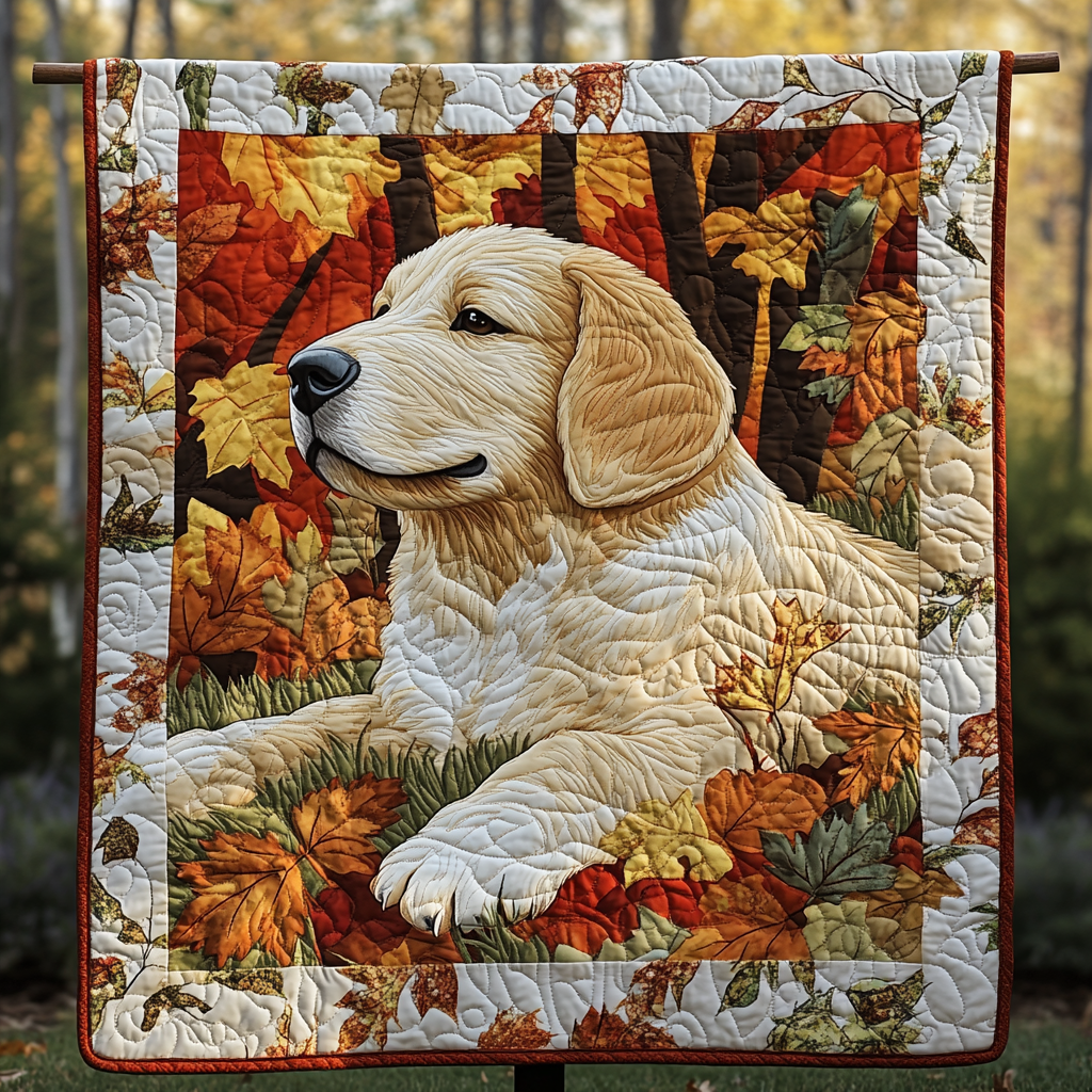 Autumn Dream Canine Quilted Blanket Labrador Retriever Blanket Dog Gift Ideas For Dog Owners