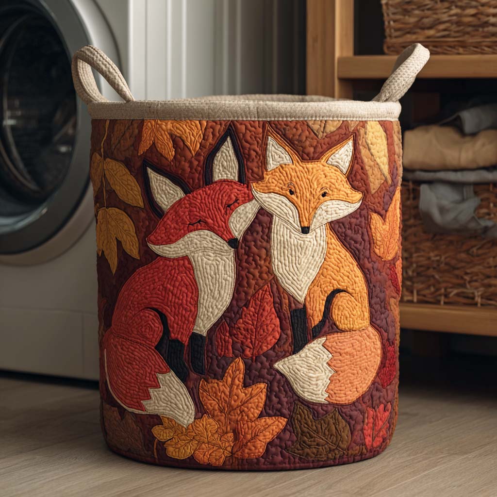 Autumn Ember Quilted Laundry Basket Merch For Mom