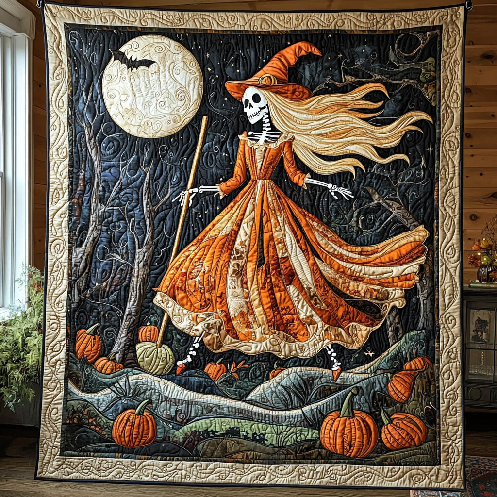 Autumn Enchant Quilted Blanket Cute Pumpkin Blanket Faith Gifts For Her