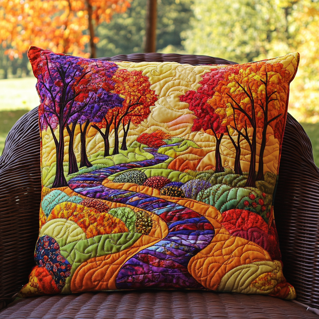 Autumn Escape Quilted Pillow Case Fall Pillow Covers Gifts For Friends