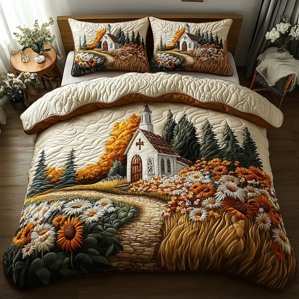 Autumn Faith Quilted Bedding Set Bedroom Decorations Christian Personalised Gifts