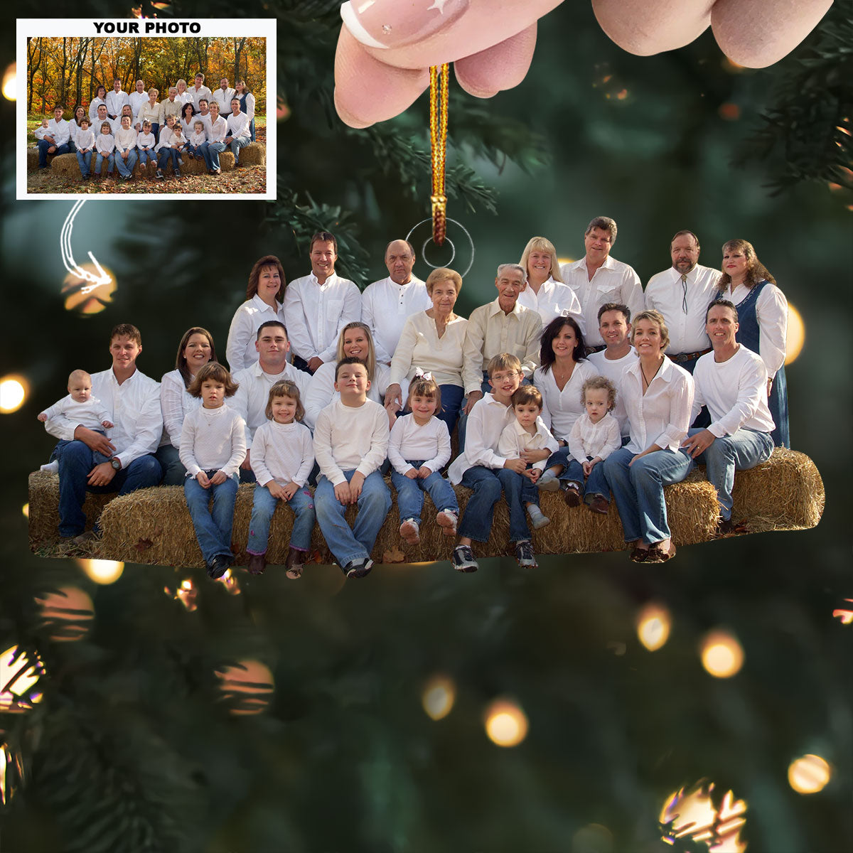 Autumn Family Personalized Photo Mica Ornament Gift For Family Family Members