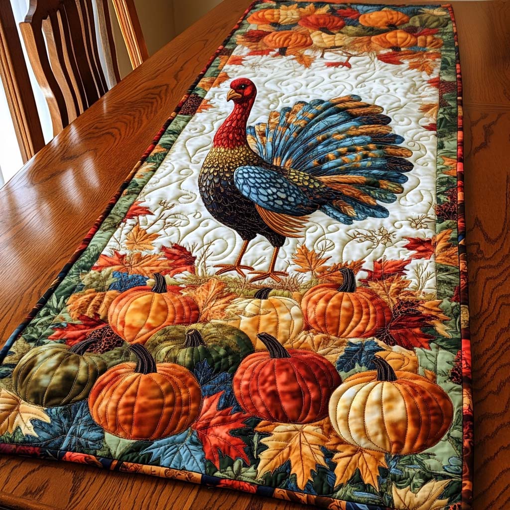 Autumn Feast Quilted Table Runner Autumn Table Runner Useful Gifts For Mom