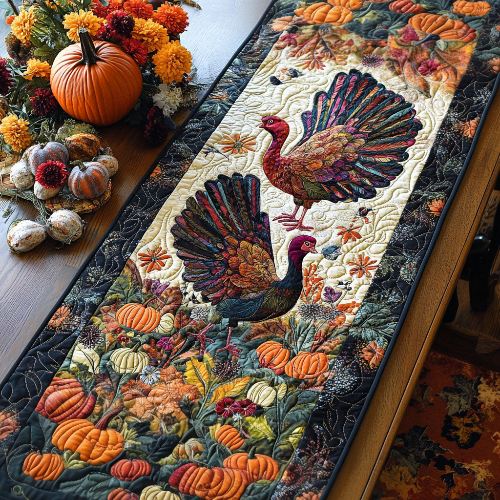 Autumn Feastway Quilted Table Runner Autumn Table Runner Useful Gifts For Mom