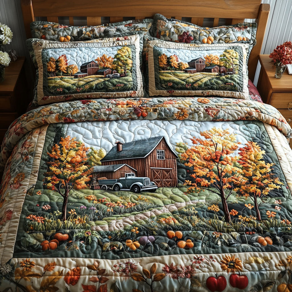 Autumn Fields Quilted Bedding Set Quilted Bedspreads Gifts For Father's Day From Son