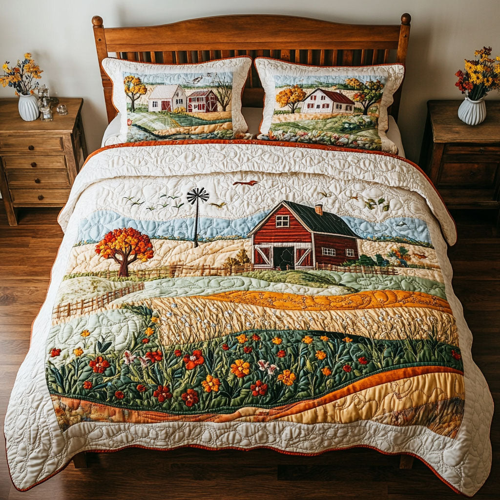 Autumn Floral Delight Quilted Bedding Set Best Comforter Sets Autumn Gifts Items