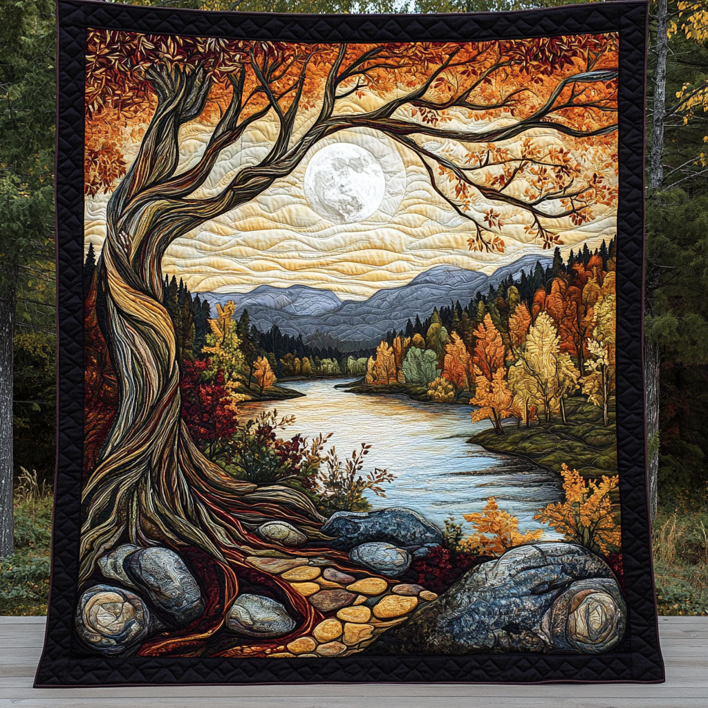 Autumn Forest Quilt Blanket Queen Size Blanket Step Daughter Gifts