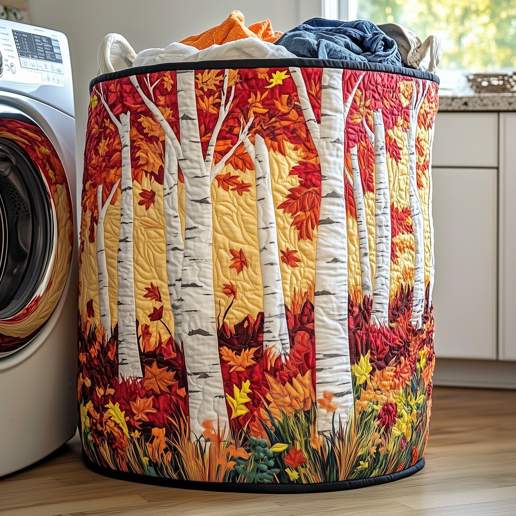 Autumn Forest Quilted Laundry Basket Best Unique Gifts For Nature Enthusiasts