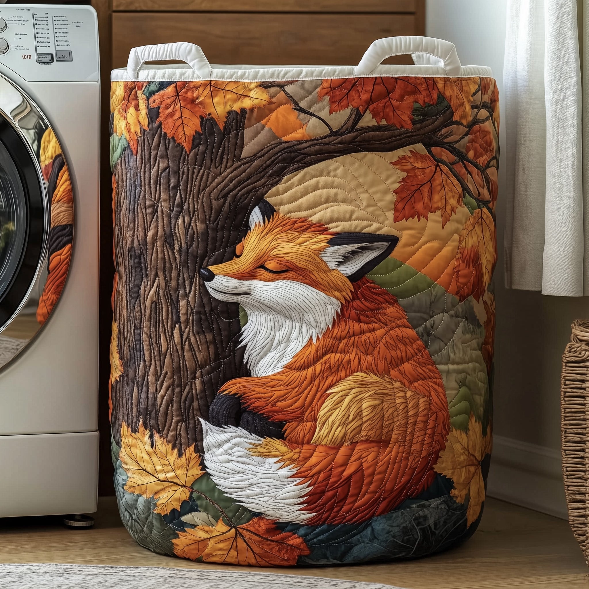 Autumn Fox Quilted Laundry Basket Best Lovely Presents For Fox Enthusiasts