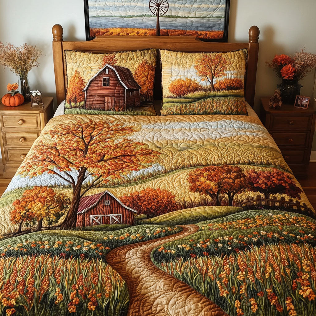 Autumn Garden Quilted Bedding Set Bed Room Decoration Autumn Presents