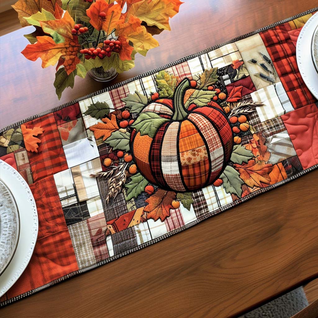 Autumn Gatherings Quilted Table Runner Fall Table Runner Decor Unique Gifts For Family