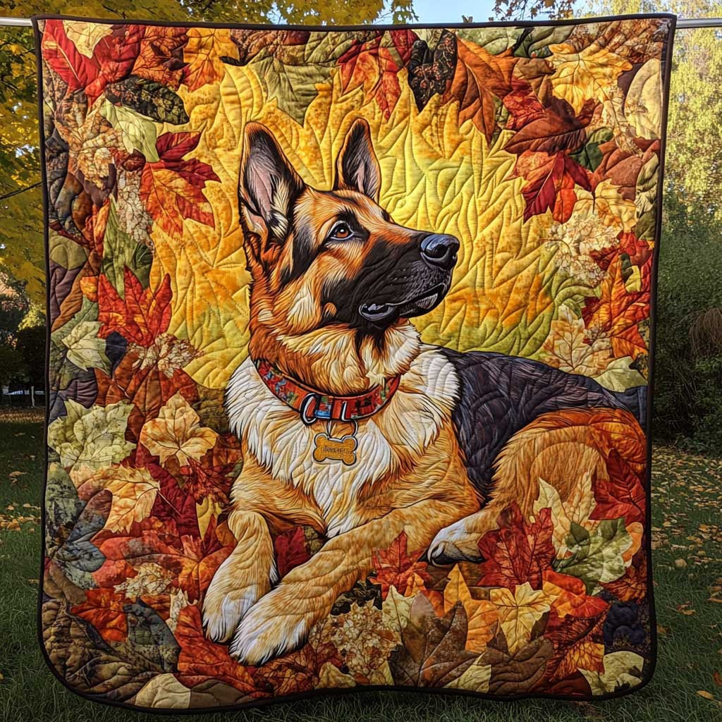 Autumn German Shepherd Quilt Blanket Luxury Throw Blankets Great Gifts For Dad